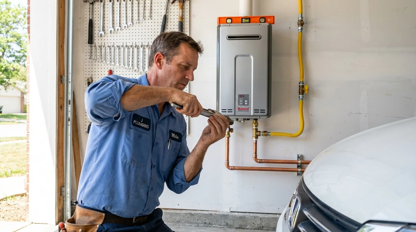 Tankless water heater installation by a Johns Plumbing LLC plumber in London